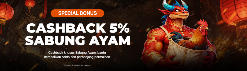 BENEFIT MEMBER KOMISI CASHBACK SABUNG AYAM 5%